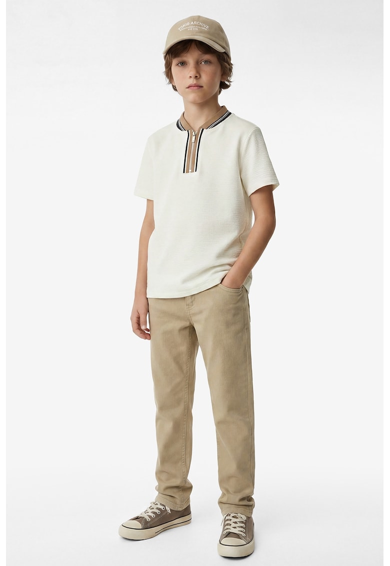 Tricou din amestec de bumbac - Alb fildes