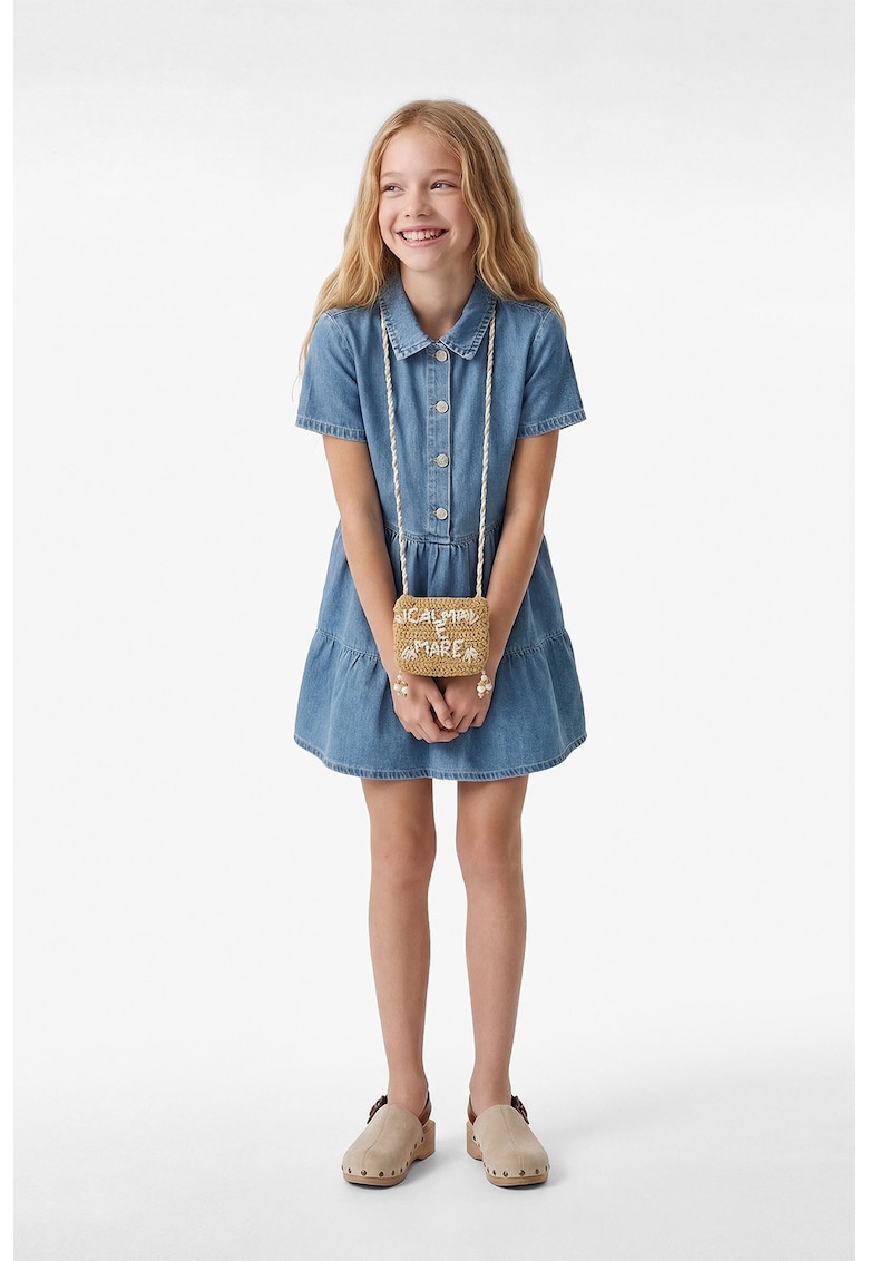 Rochie evazata din denim - Albastru