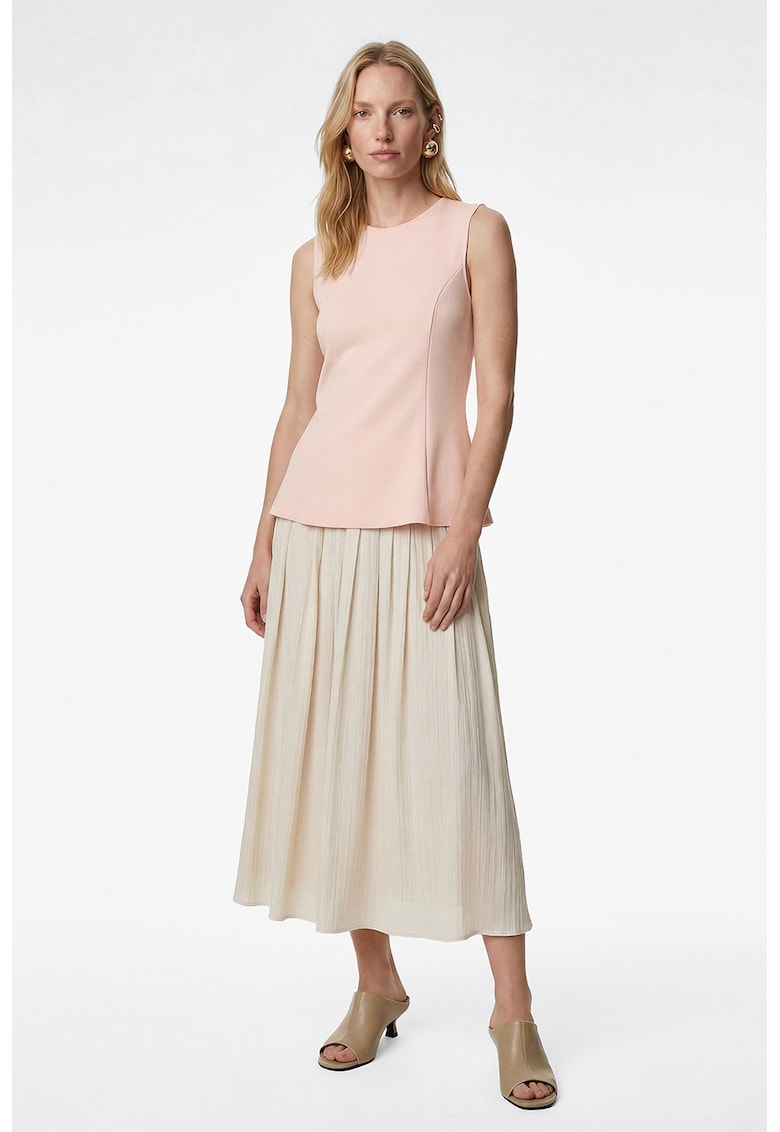 Tricou slim fit uni - Roz pastel