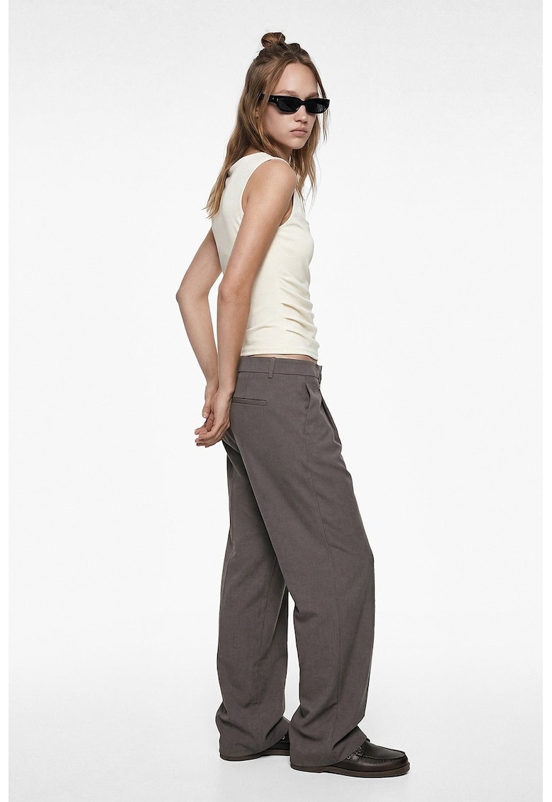 Top slim fit cu drapaje - Alb fildes