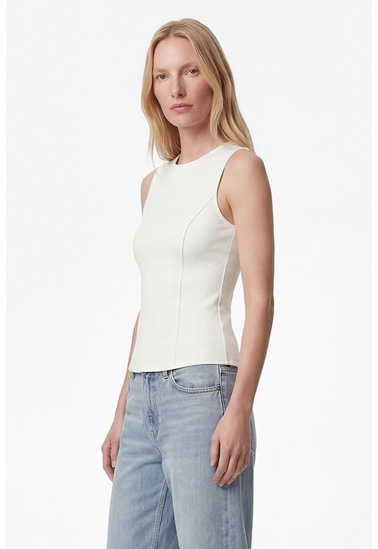 Tricou slim fit uni - Alb murdar