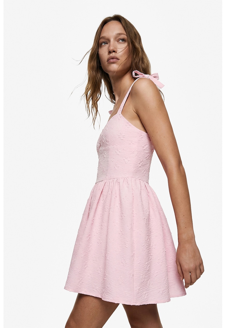 Rochie mini cu decolteu en-coeur - Roz