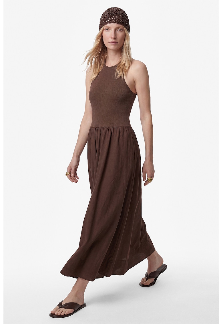 Rochie lunga cu model 2 in 1 - Maro