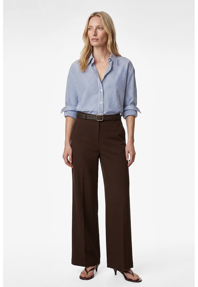 Pantaloni eleganti cu croiala ampla - Maro