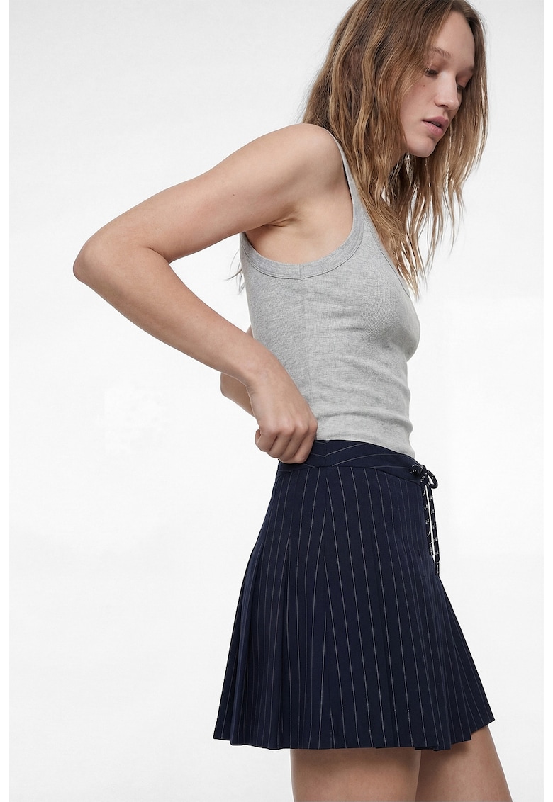 Body slim fit cu decolteu rotund - Gri deschis melange