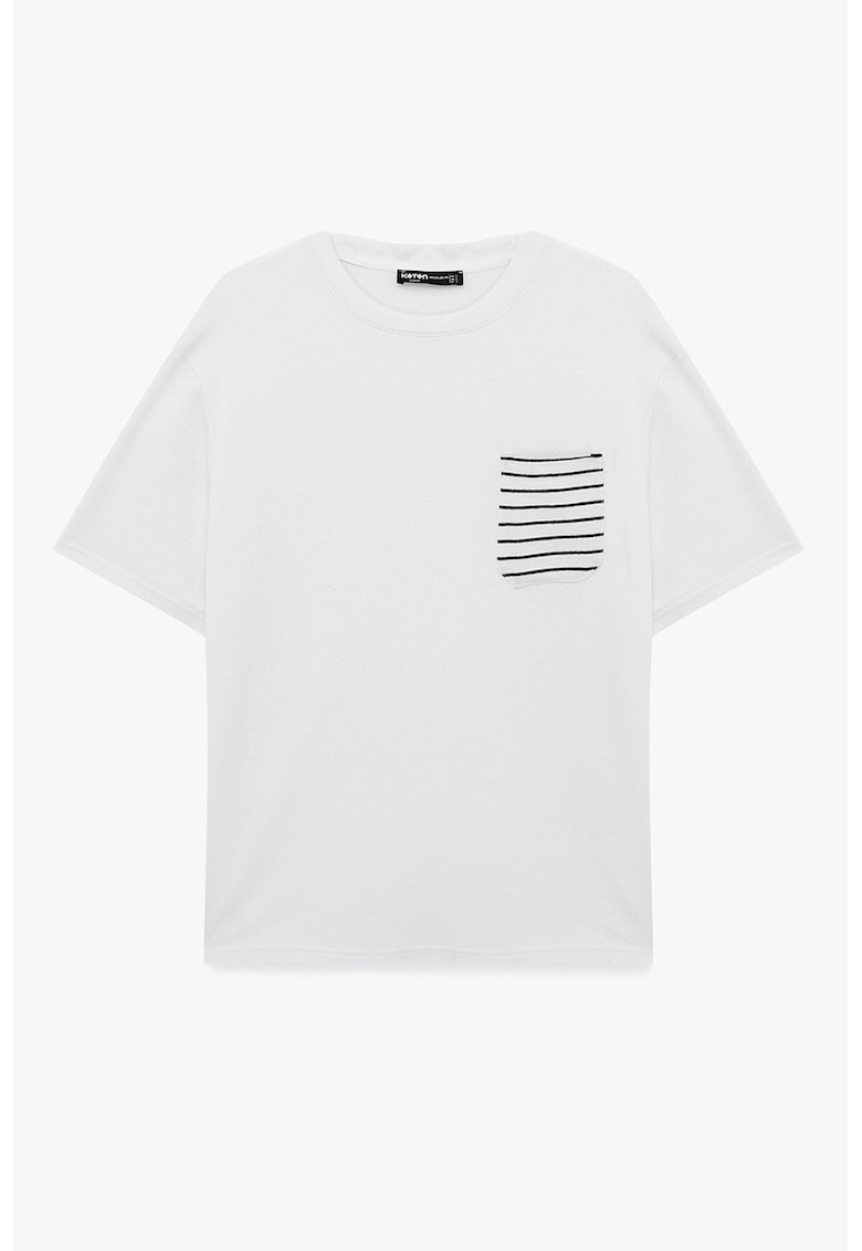 Tricou cu buzunar pe piept - Alb