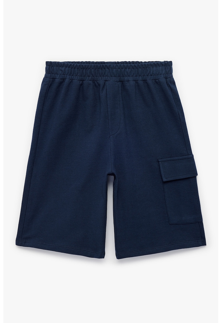 Pantaloni scurti cargo cu talie elastica - Albastru ultramarin