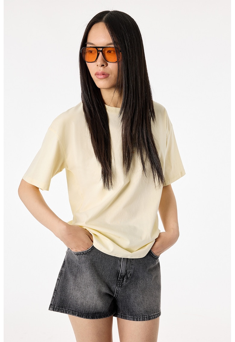 Tricou cu broderie - Galben