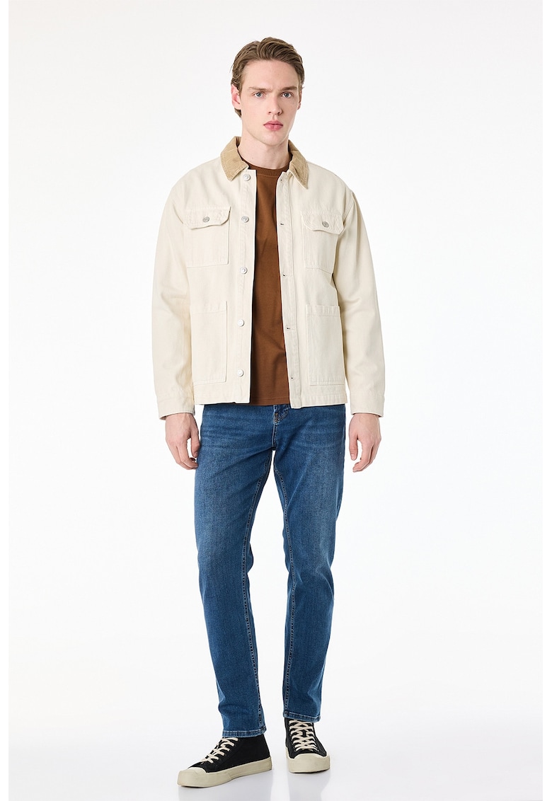 Blugi regular fit cu buzunare - Albastru inchis