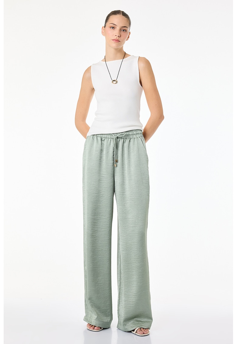 Pantaloni ampli - Verde pal