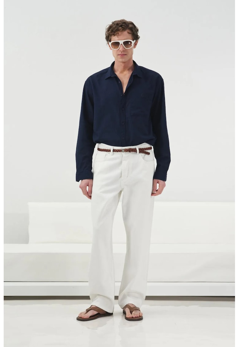 Blugi barbati - talie medie - croiala dreapta - alb - denim 2 - Alb