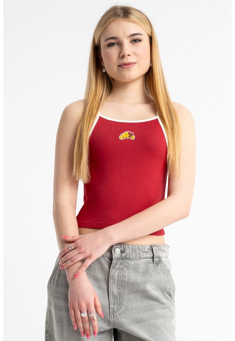 Top crop cambrat din amestec de modal