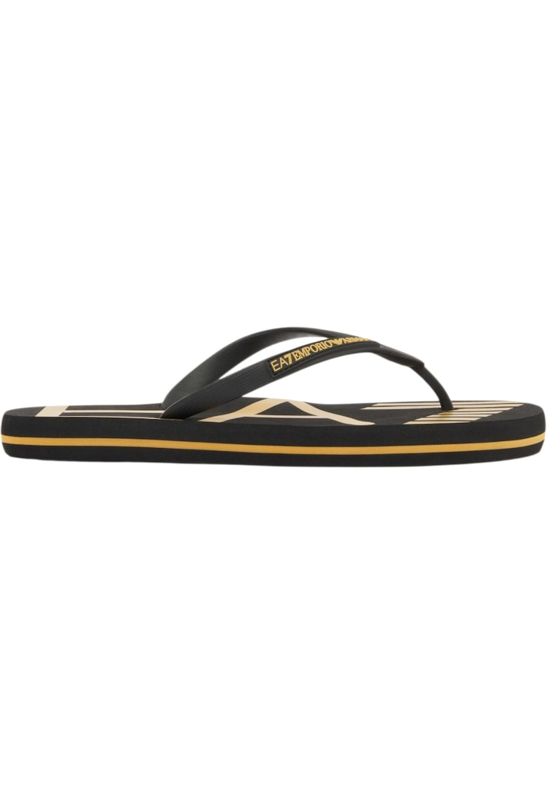Slapi EA7 Flip Flop Oversize Logo 61266 - Auriu/Negru