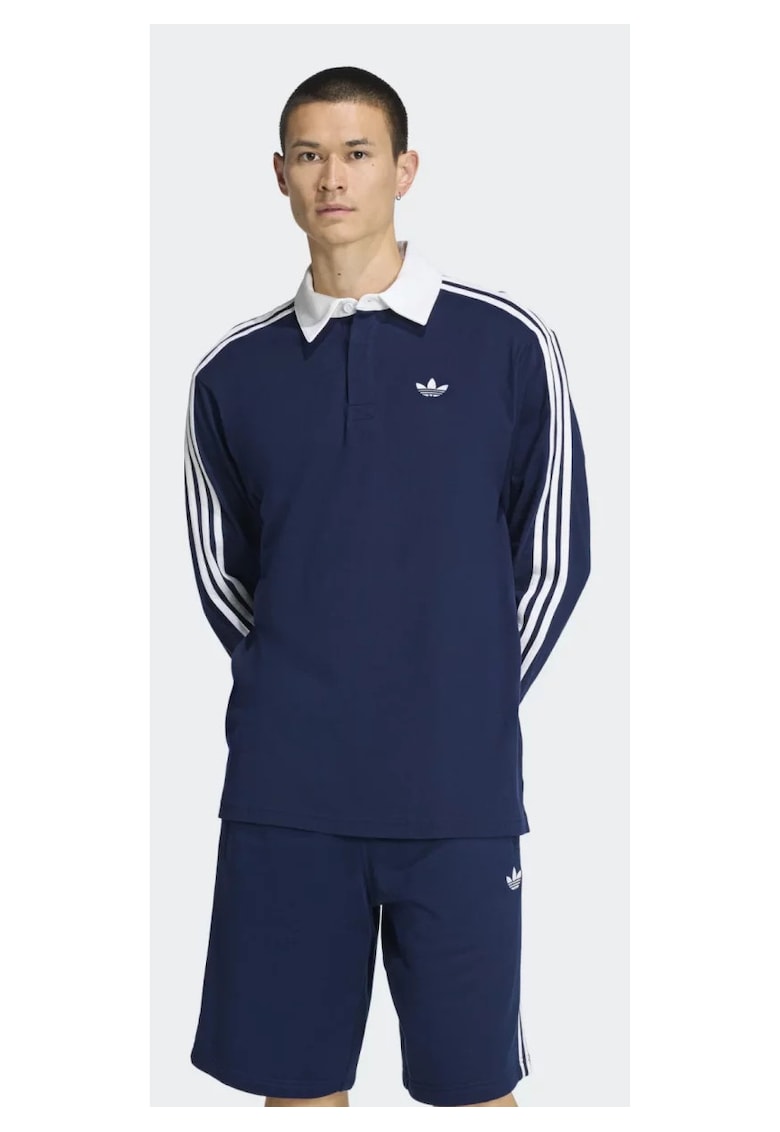Bluza polo din bumbac Adicolor 3-Stripes Rugby Polo -