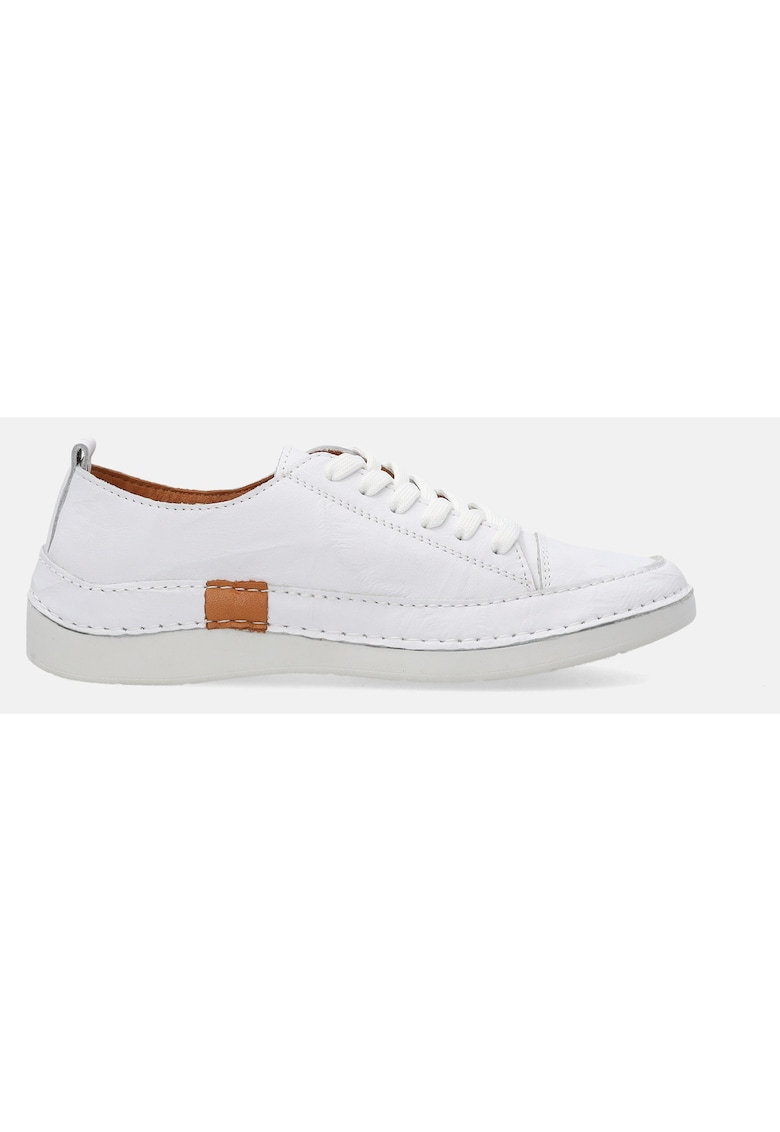 Pantofi sport din piele naturala - Alb