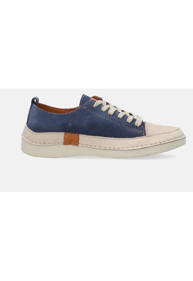 Pantofi sport din piele intoarsa cu varf contrastant