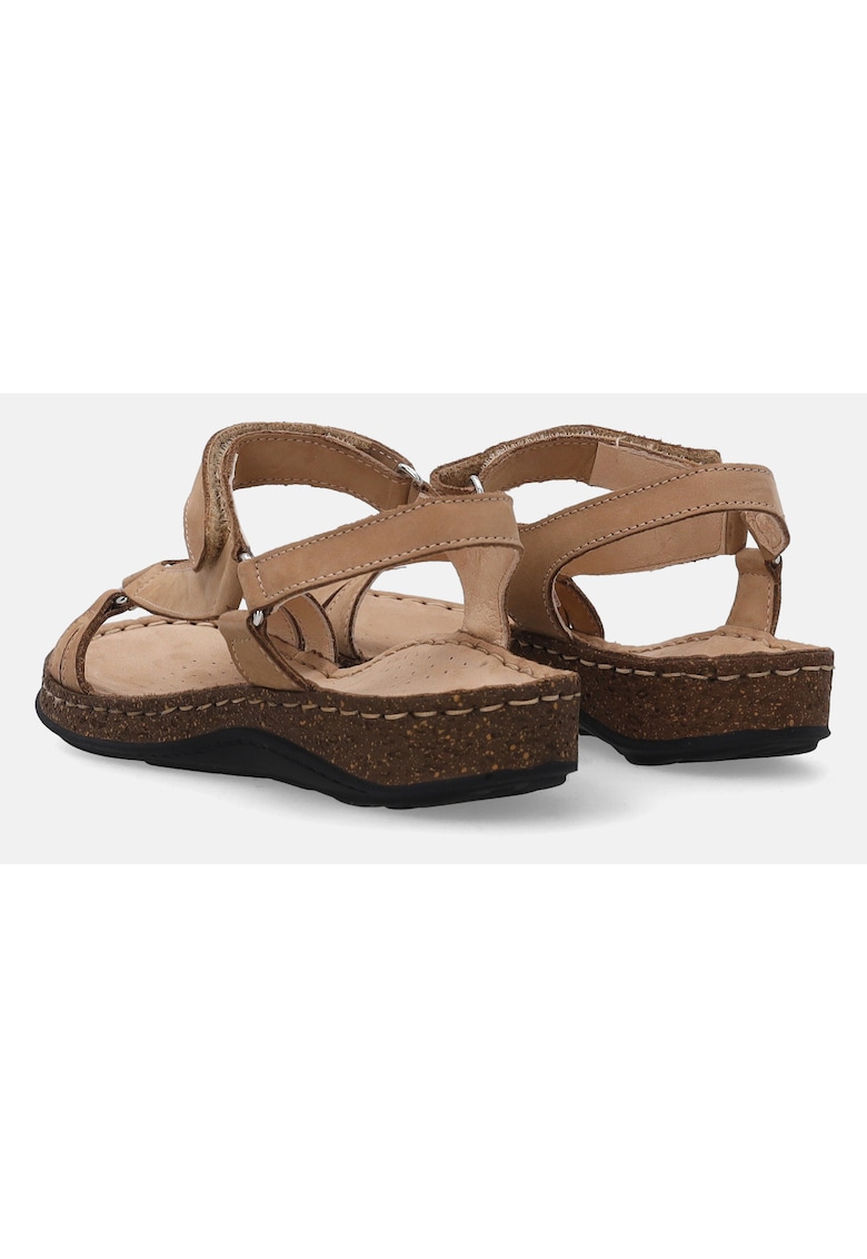 Sandale din piele nubuc cu inchidere cu velcro