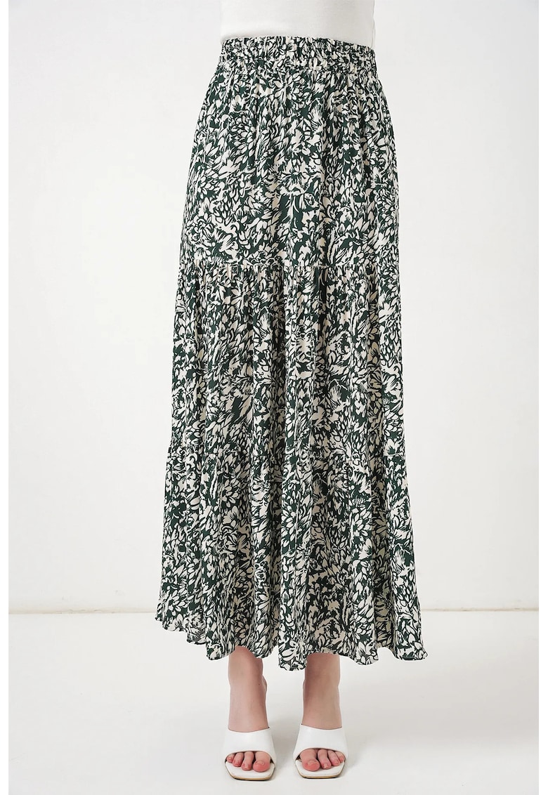 Fusta Maxi - croiala relaxata - verde - 100% viscoza