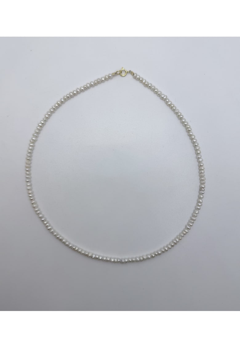 Colier handmade - realizat din perle de cultura - accesorii de inchidere argint placat cu aur