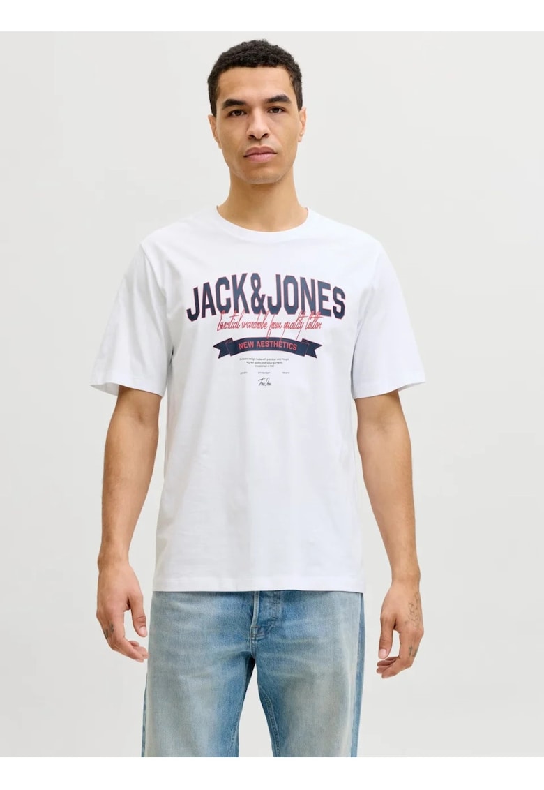 Tricou cu decolteu la baza gatului - barbati - Standard fit - Alb -