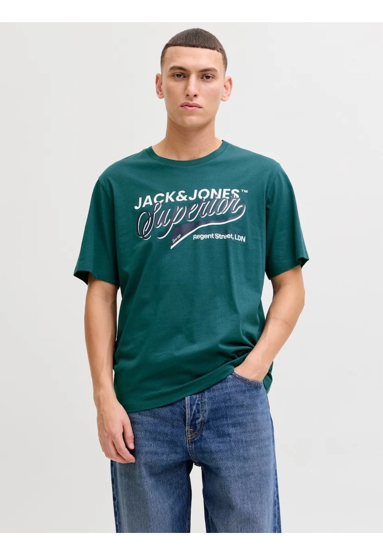 Tricou cu decolteu la baza gatului - barbati - Standard fit - Verde inchis -
