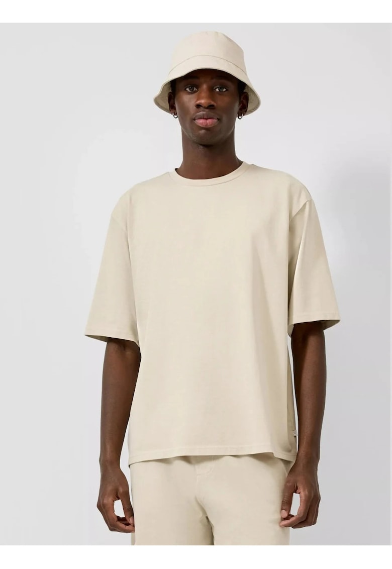 Q/S by s.Oliver Tricou barbati din jerseu - Loose Fit - Crem -