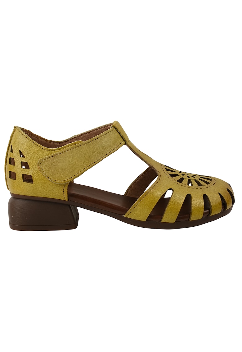 Sandale casual - dama - 631 galben - piele naturala