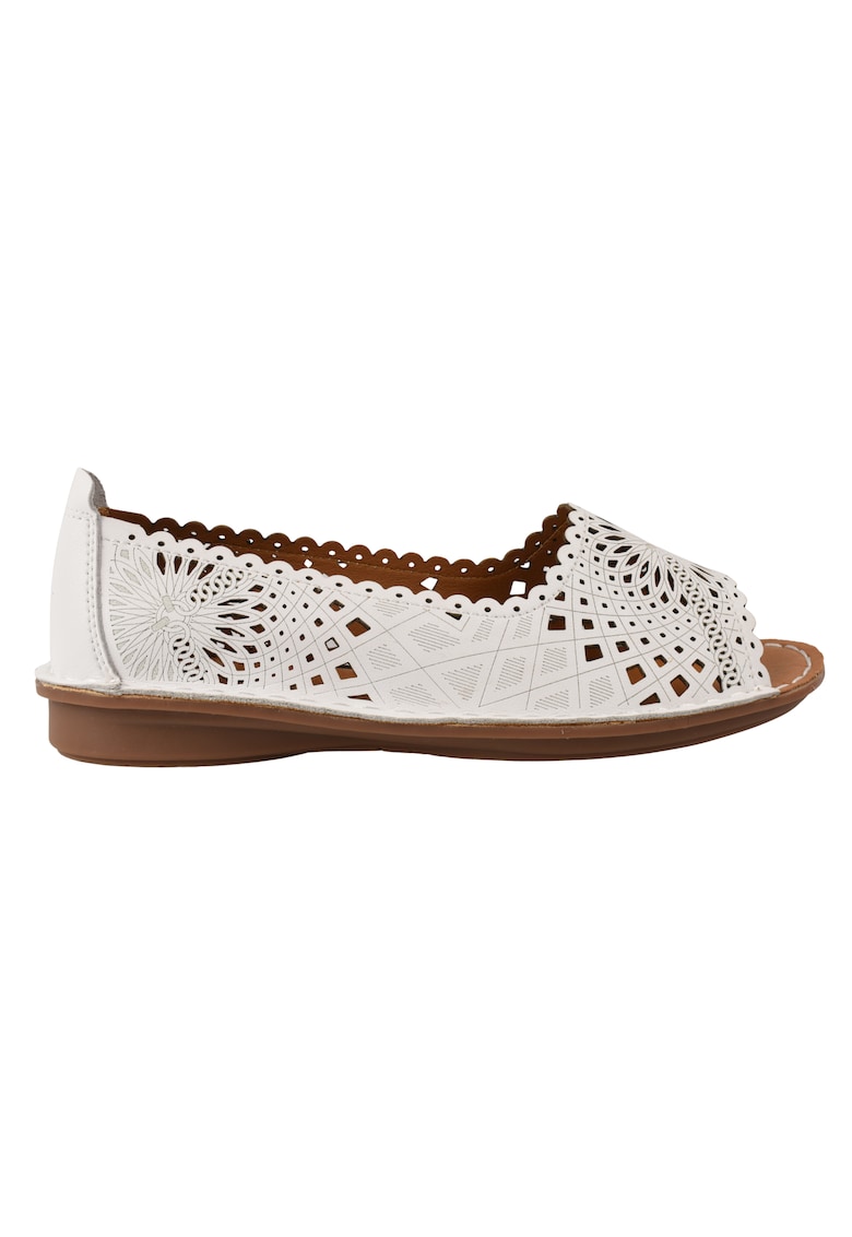 Balerini 355-2 alb - piele naturala - Alb