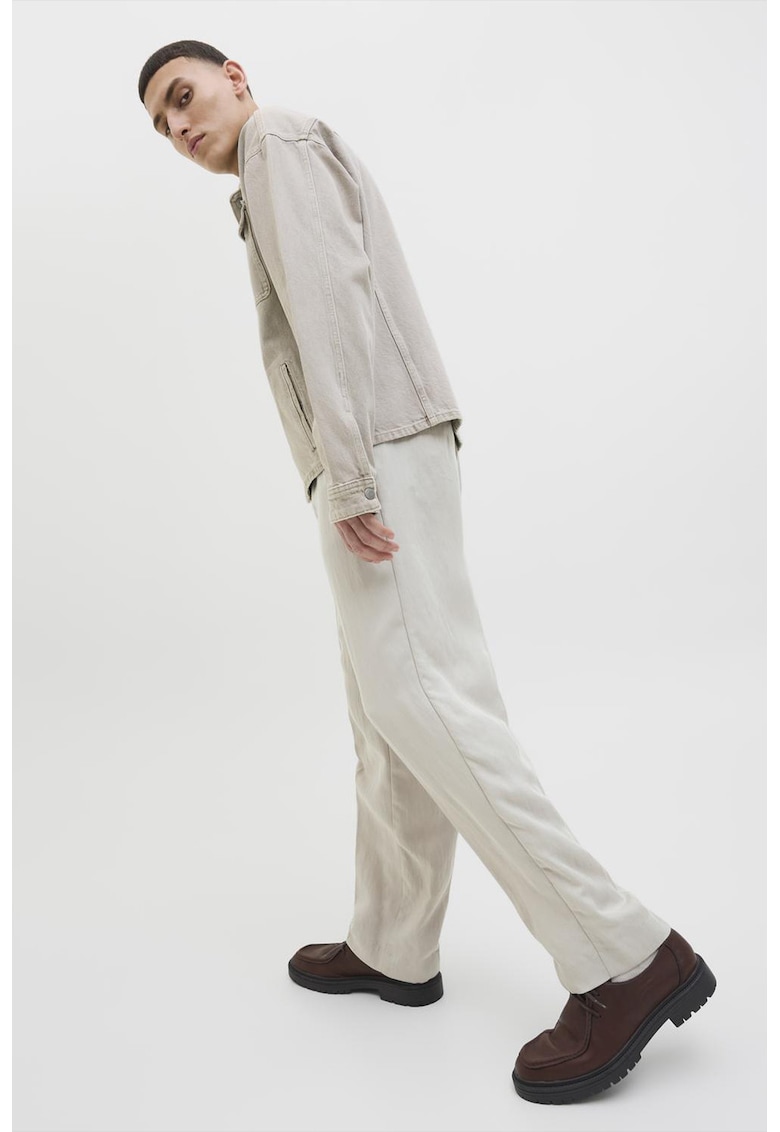 Pantaloni drepti cu model uni