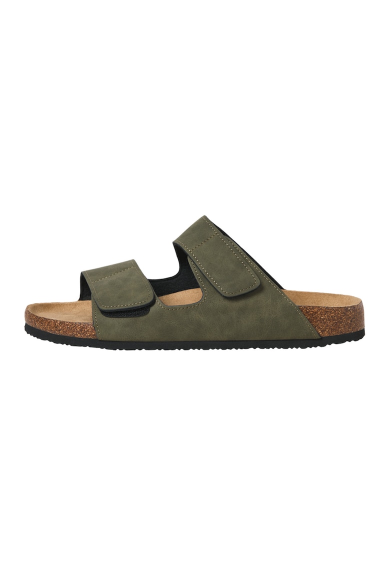 Papuci uni cu velcro - Verde masliniu