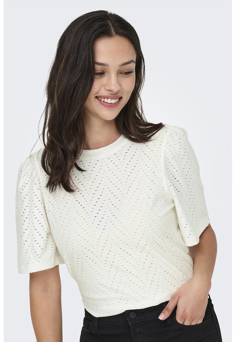 Bluza cu model perforat - Alb