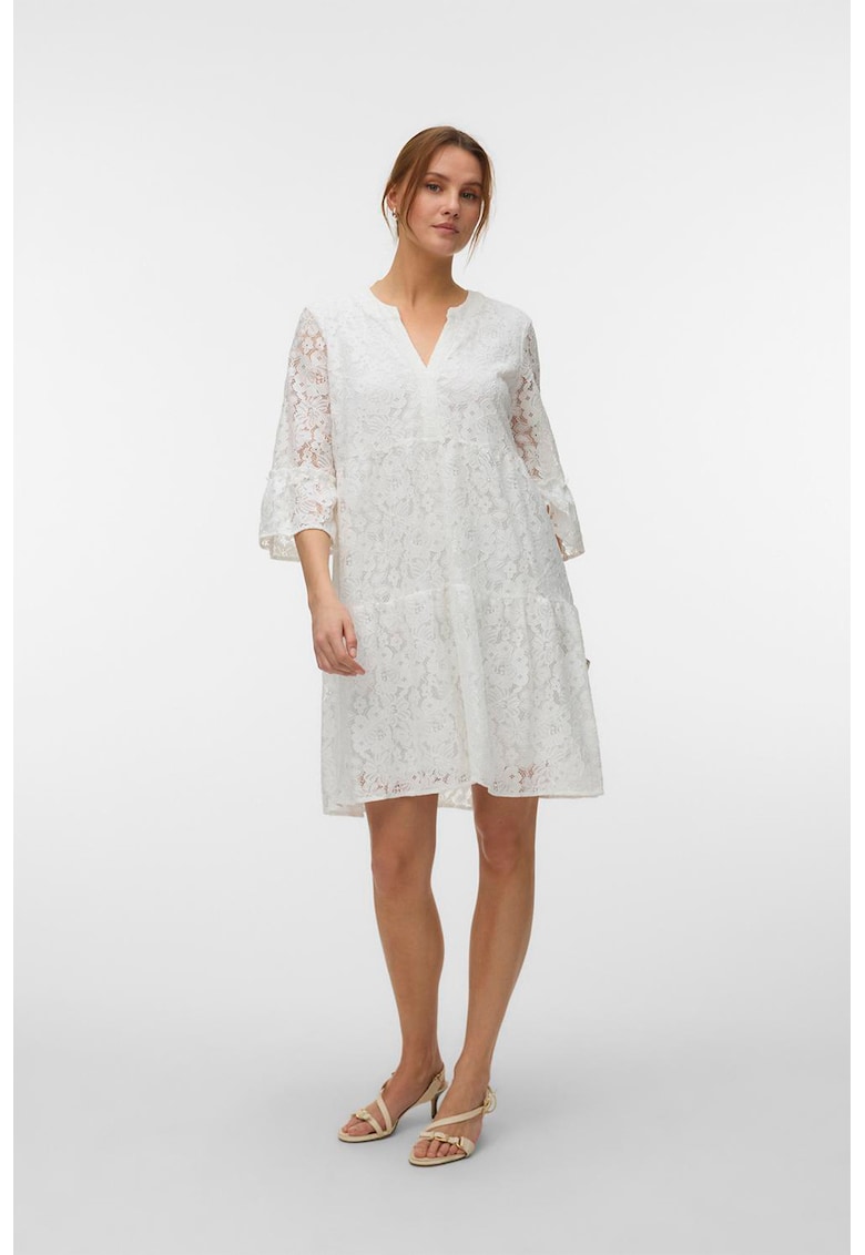 Rochie lejera cu maneci 3/4 Laurel - Alb