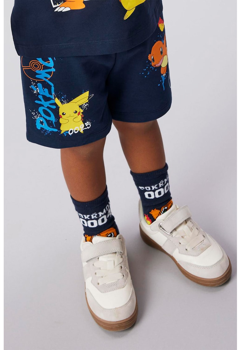 Pantaloni scurti din amestec de bumbac cu imprimeu desene animate - Galben/Bleumarin