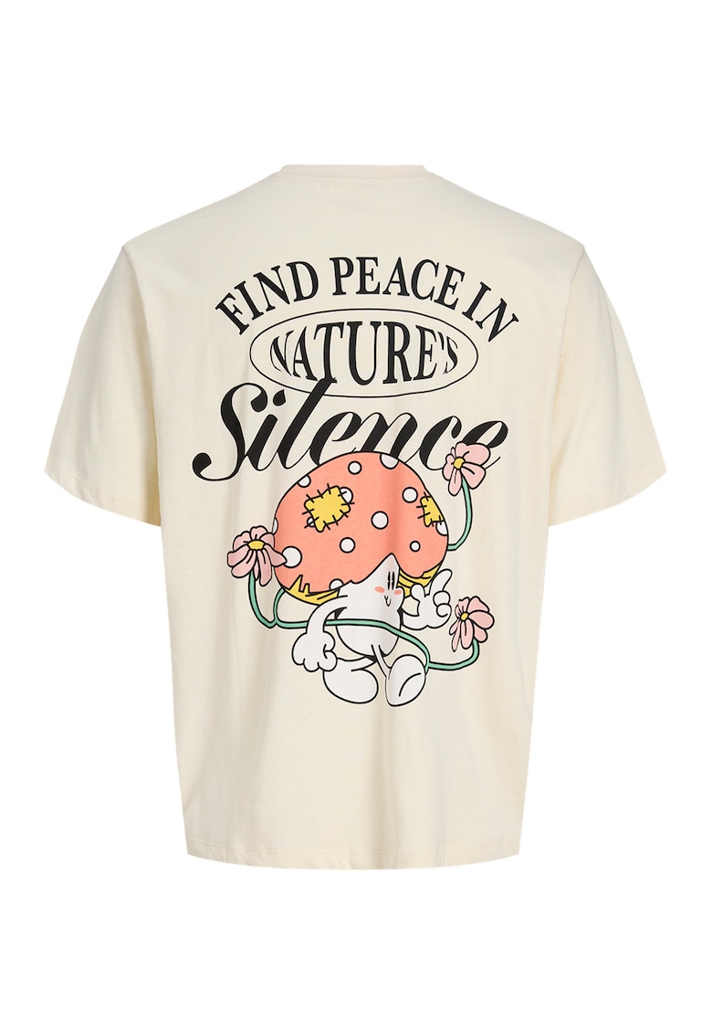 Tricou din bumbac organic Vintage Cartoon - Crem