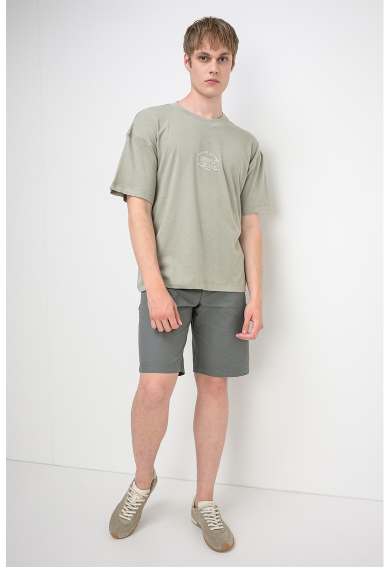 Tricou din bumbac organic cu broderie Menton - Verde pal