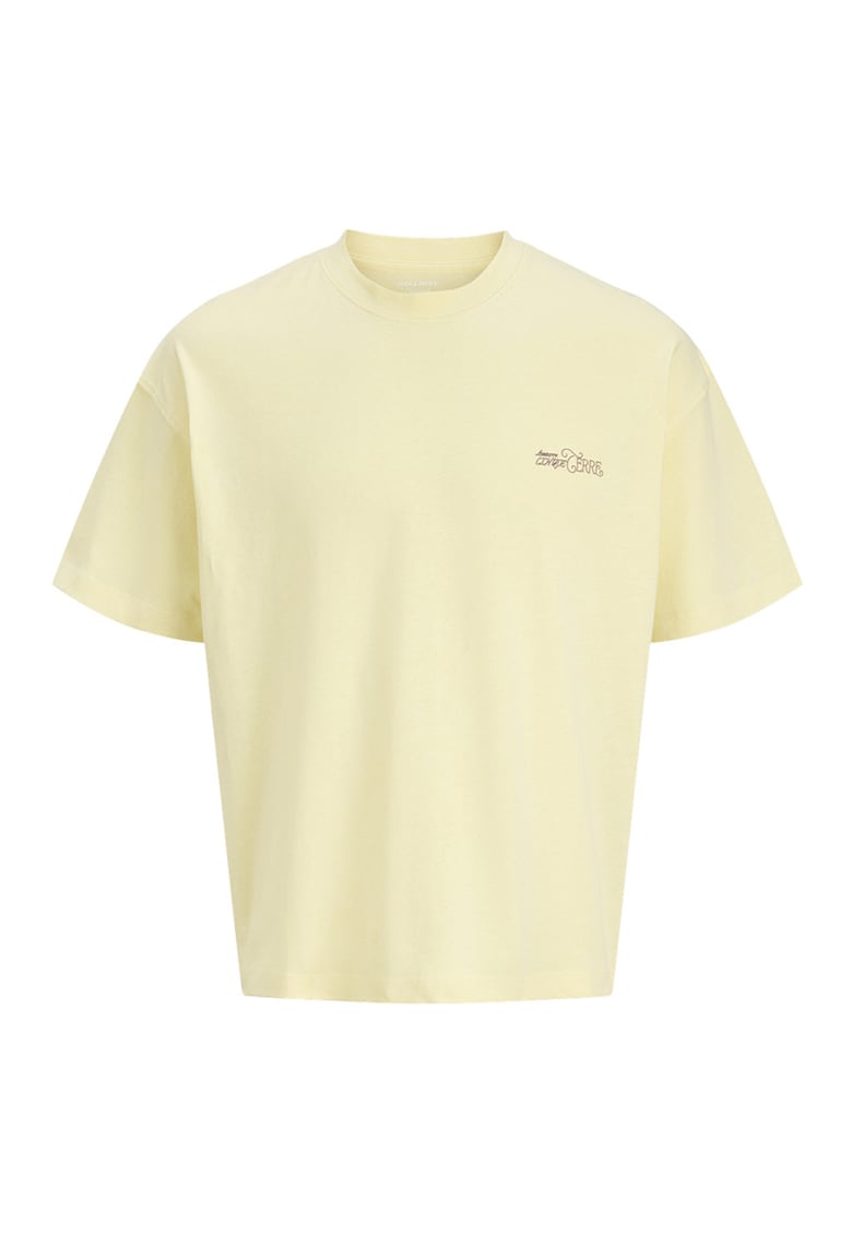 Tricou cu model grafic pe partea din spate - Coral/Galben pastel