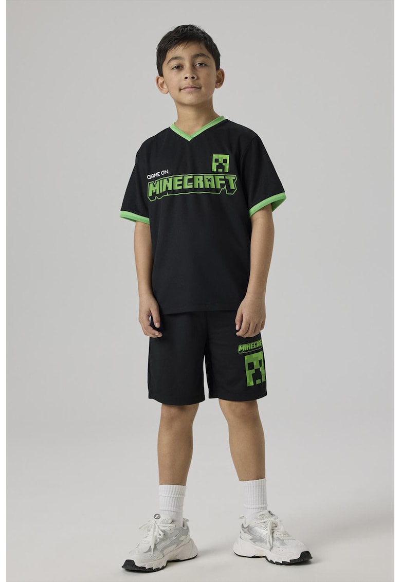 Pantaloni scurti cu imprimeu Minecraft - Verde/Negru