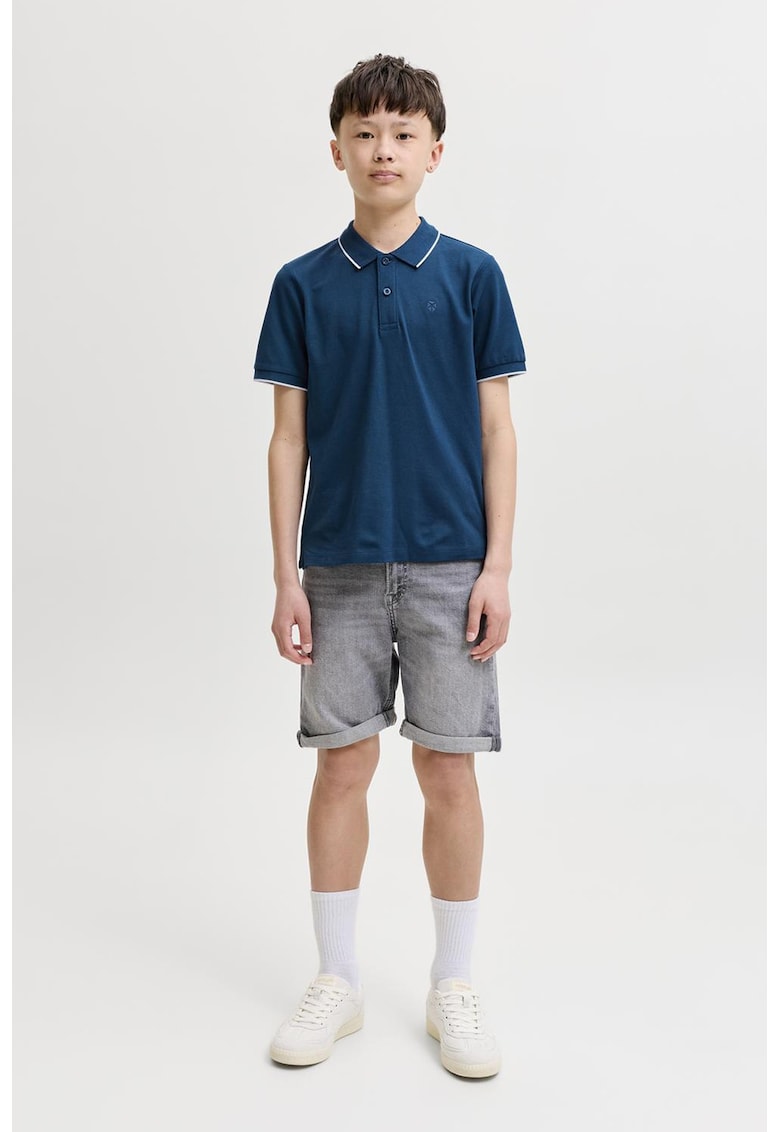 Tricou polo din bumbac organic - Albastru oceanic