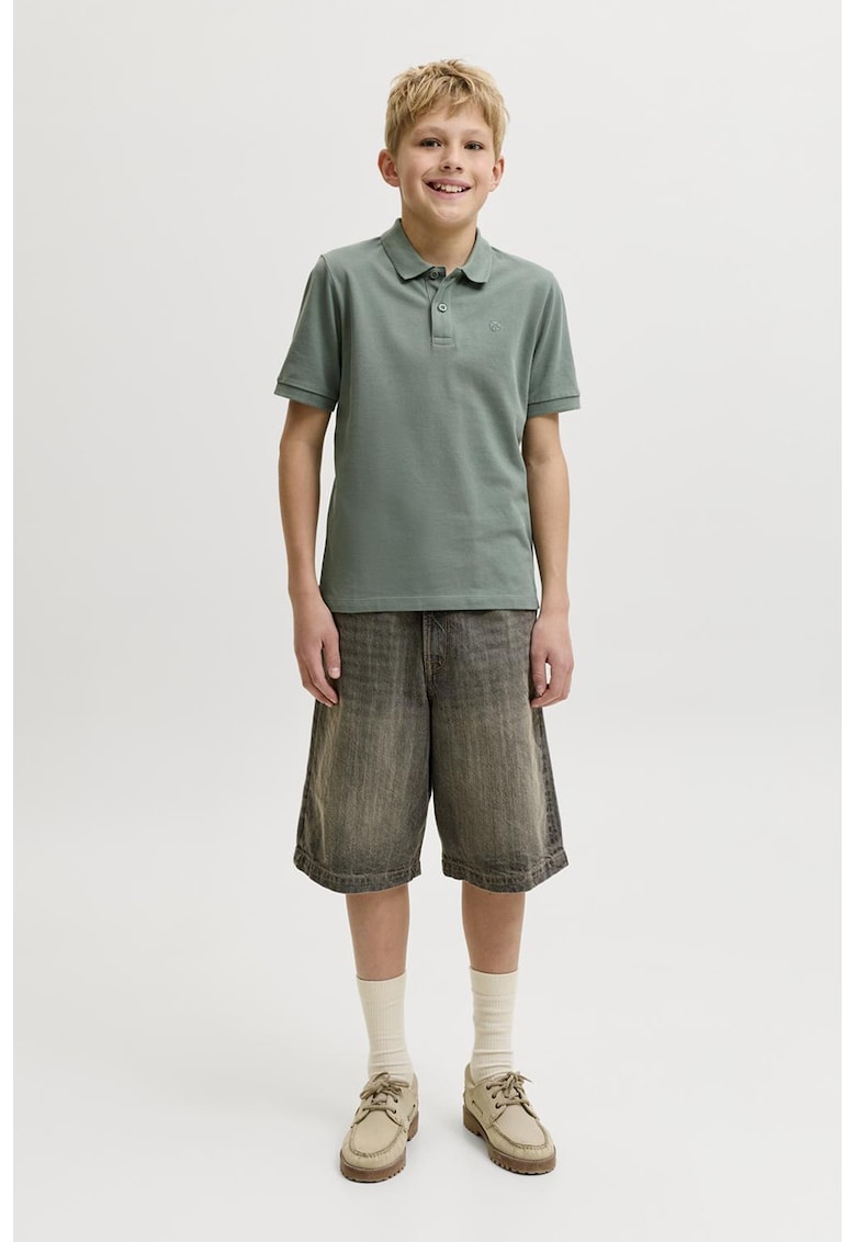Tricou polo din bumbac organic - Verde stins