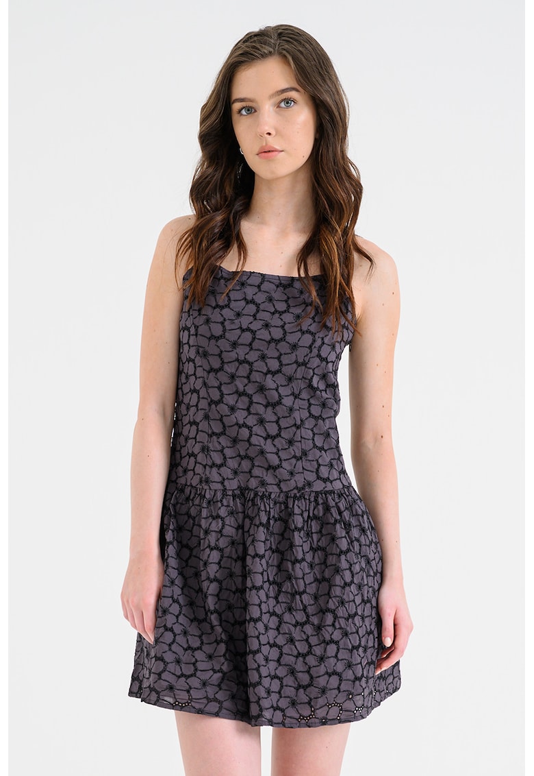 Rochie brodata cu dantela Sangallo Gustava - Gri antracit