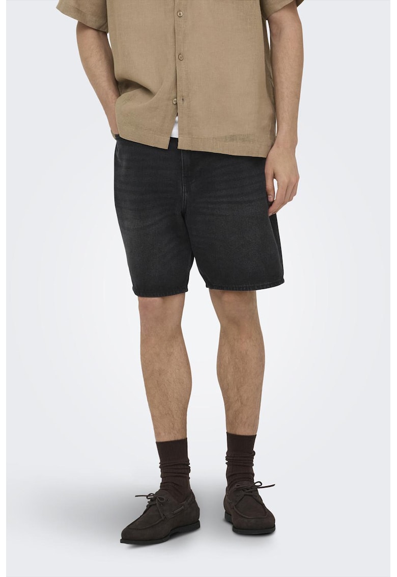 Blugi scurti relaxed-fit - Negru stins