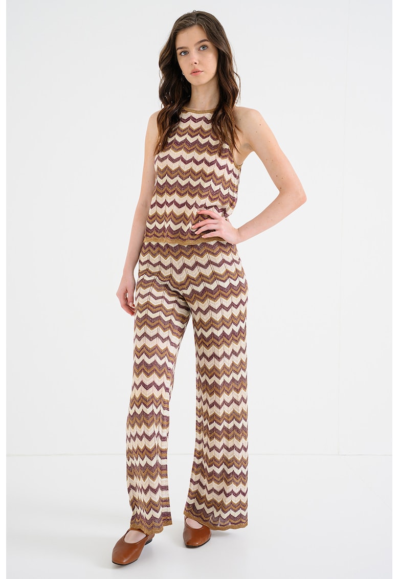 Top cu model si decolteu halter - Multicolor