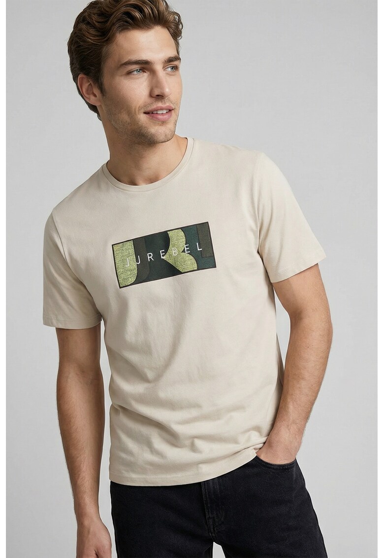 Tricou din bumbac Thomas - Bej deschis