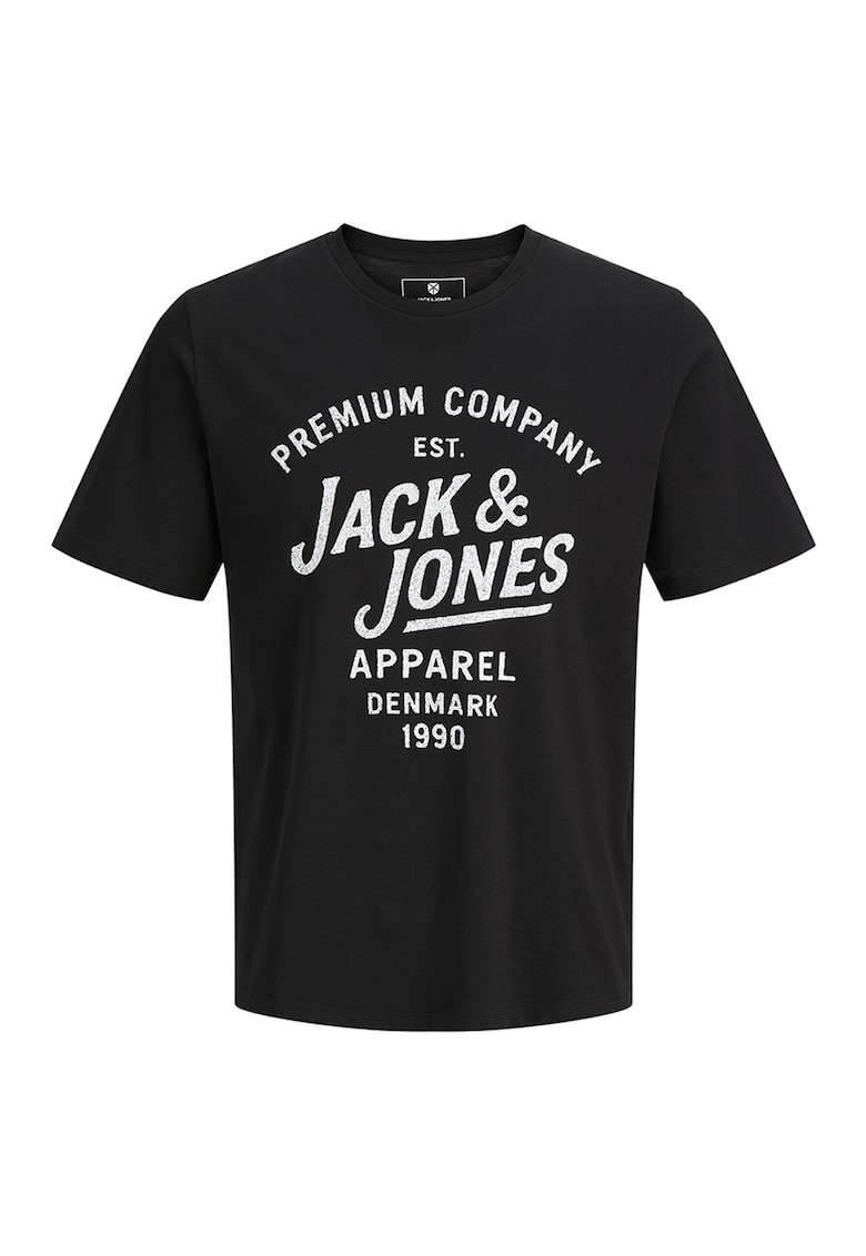 Tricou din bumbac organic cu imprimeu logo - Alb/Negru
