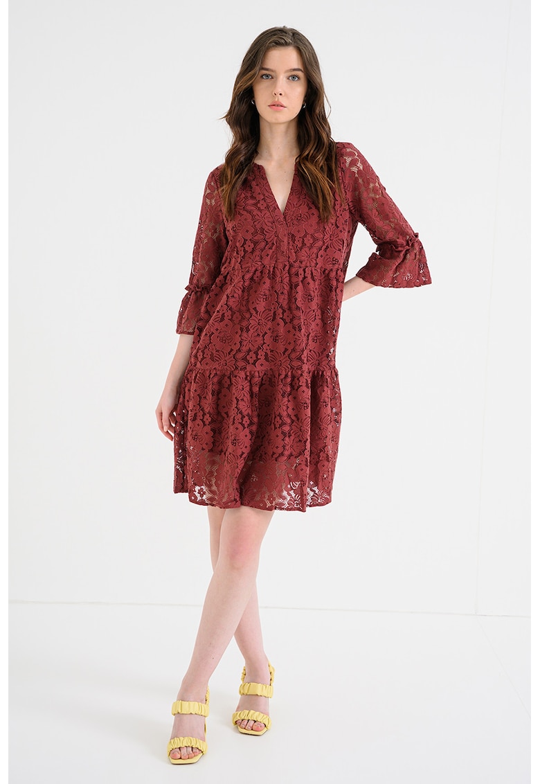 Rochie lejera cu maneci 3/4 Laurel - Maro cognac
