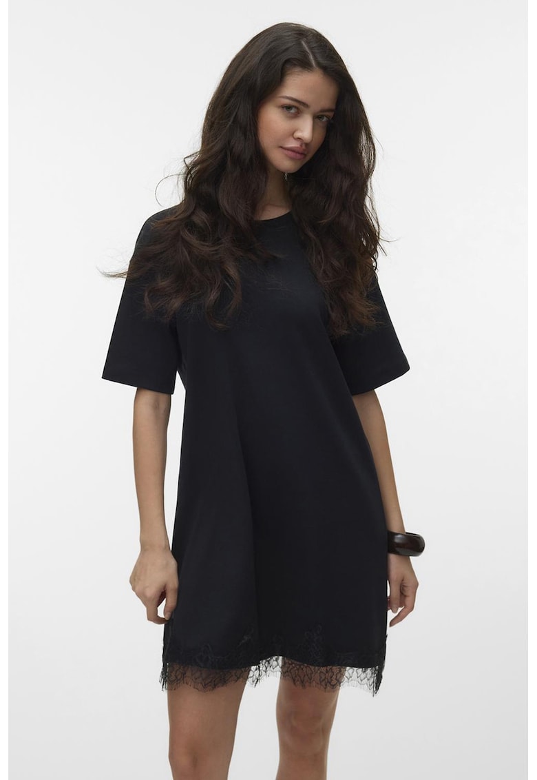 Rochie lejera cu maneci scurte - Negru