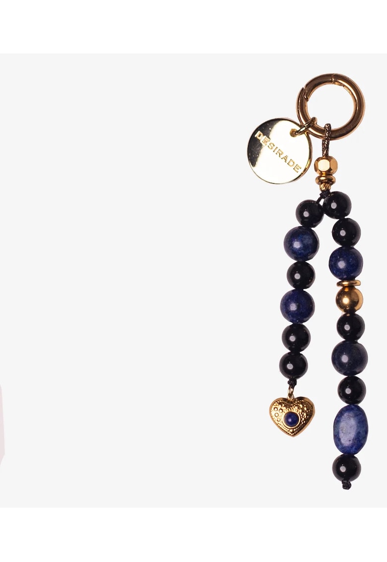 Charm pentru geanta decorat cu lapis lazuli si onix Karmen Notte