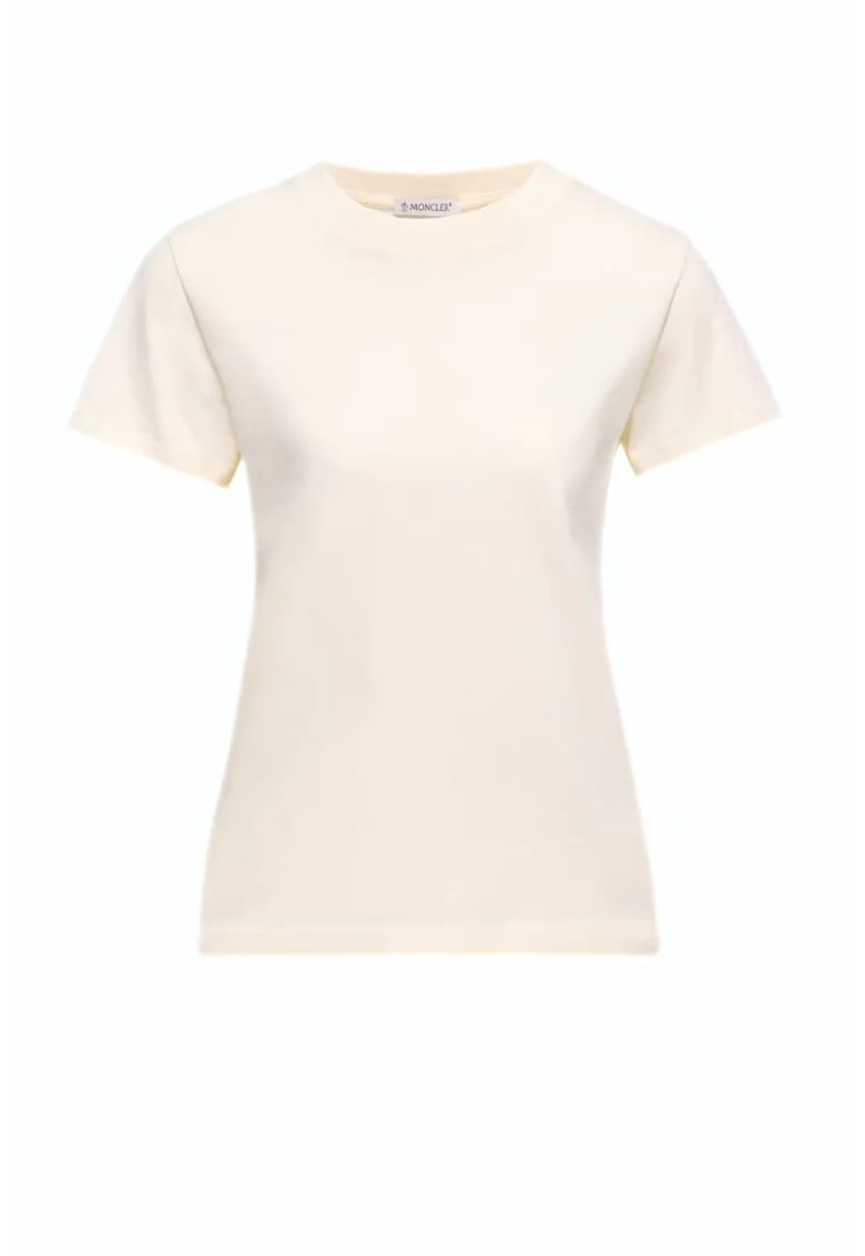 Embroidered Logo Cotton T-Shirt White - Alb