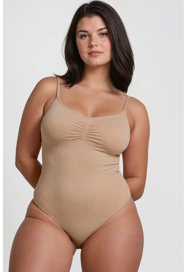 Lenjerie modelatoare - body modelator premium - bretele ajustabile - natural