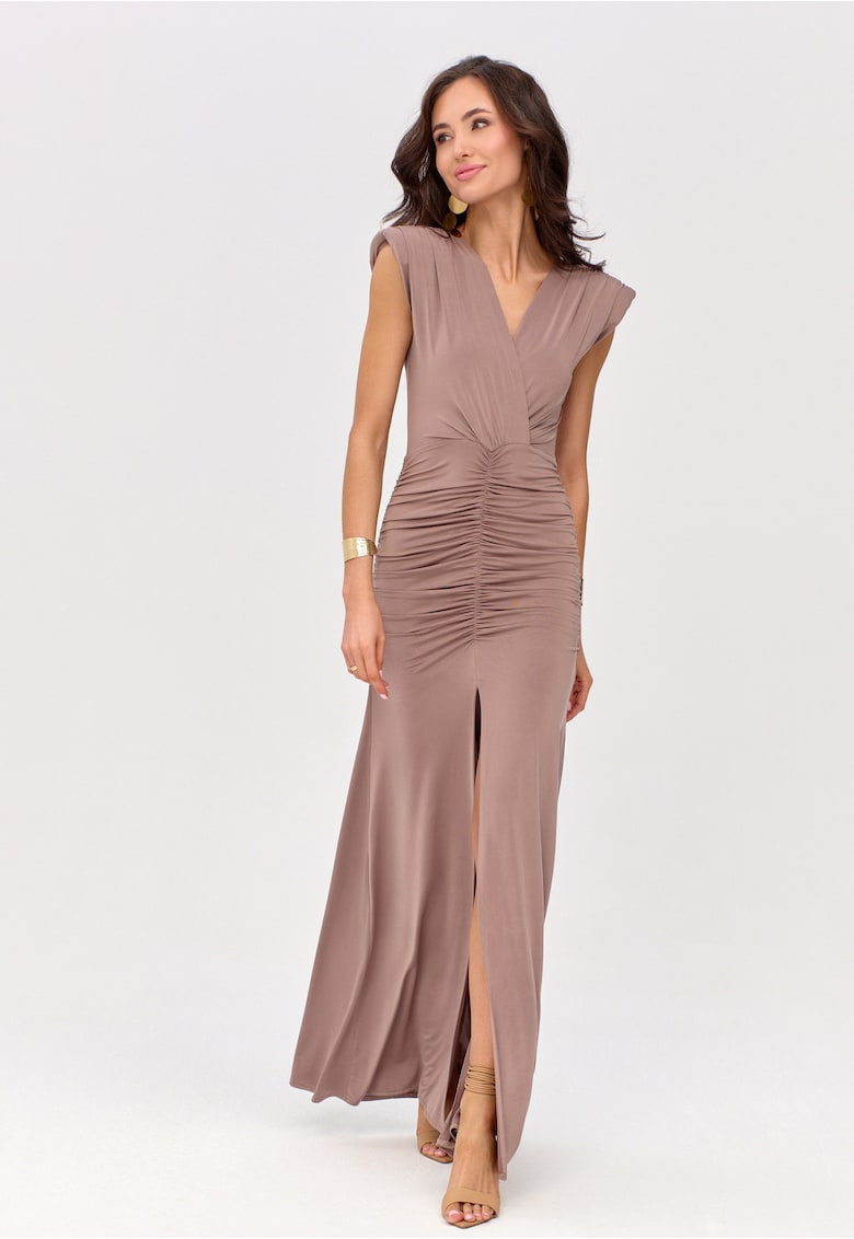 Rochie drapata cu decolteu cache-coeur Noelia